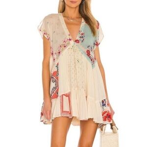 Free People Mini Dress - Mended With Scarves
